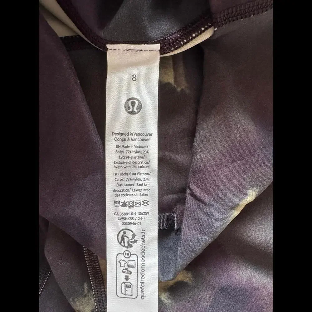 Lululemon Wunder Train High Rise 25” Ink Islands Burnside Multi Size 8 NWT
